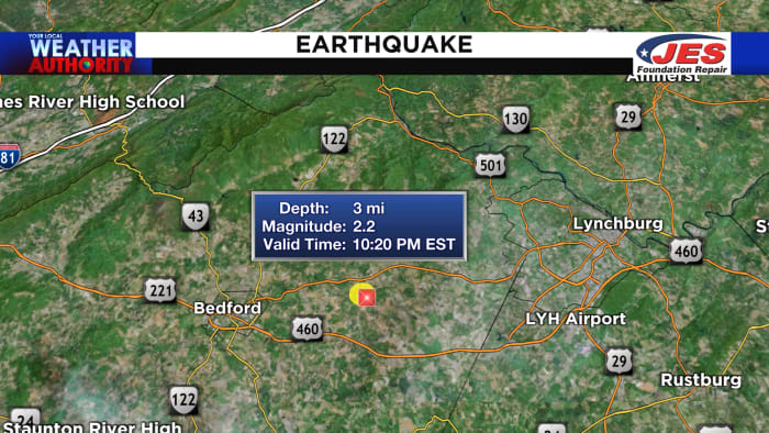 Ground shaking in Forest Wednesday night a 2.2M earthquake