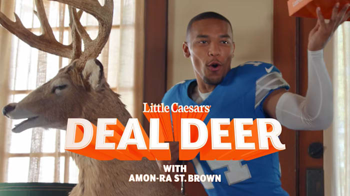 Lions wide receiver Amon-Ra St. Brown stars in Little Caesars