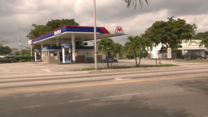 Woman hospitalized after shooting near Miami gas station, police say
