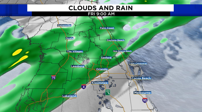 Light showers expected and staying cloudy across Central Florida