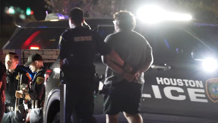 Man arrested after HPD pursuit; suspect reportedly performed donuts while brandishing AR-15 in parking lot before chase