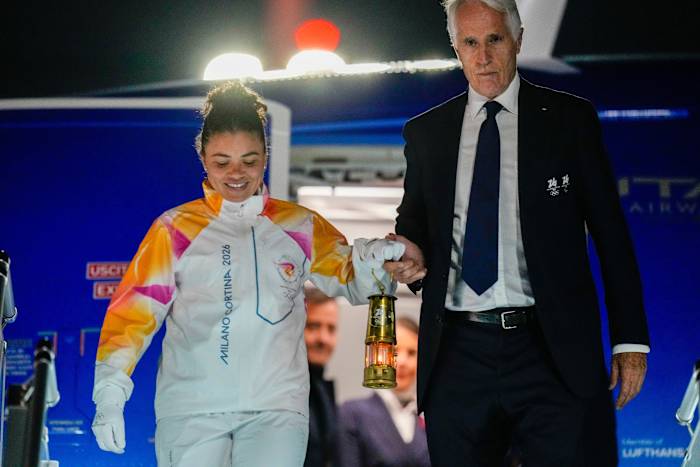 Olympic flame for Milan Cortina Winter Games arrives in Italy following handover in Greece
