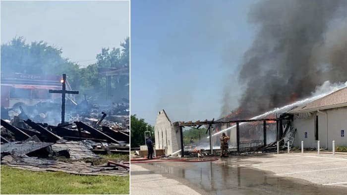 ‘A sight to behold’: Cross stands tall after devastating fire claims Texas church