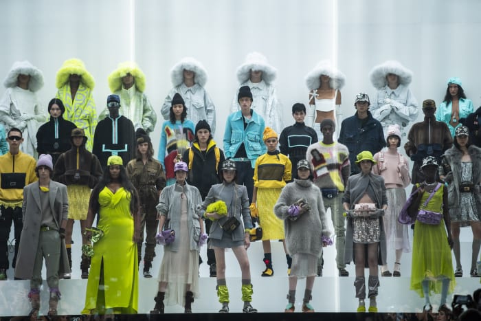 Supermodels grace Kim Jones' Fendi front-row during Milan Fashion Week