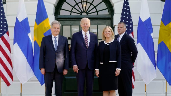 President Biden meets Sweden, Finland leaders to talk NATO, Russia