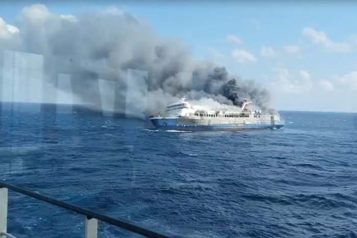 Image linked from the original feed: A blaze on an Indonesian passenger ferry leaves at least 5 dead and dozens missing