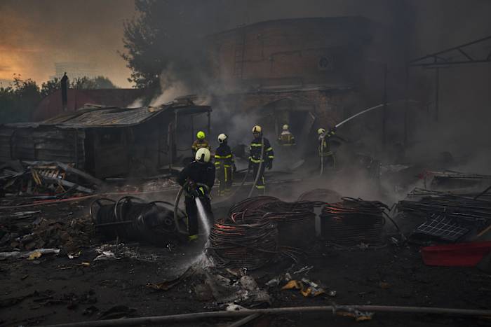 Russian Drone and Missile Strikes Kill 2 in Kyiv After Pause