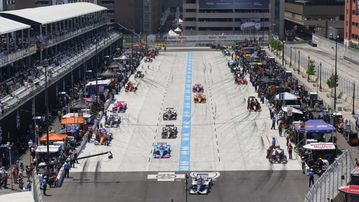 Detroit Grand Prixs split pits adds intrigue to IndyCar races return downtown Detroit Grand Prixs split pits adds intrigue to IndyCar races return downtown