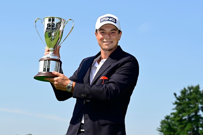 Viktor Hovland wins Travelers in Monday playoff when Scheffler misses short birdie putt