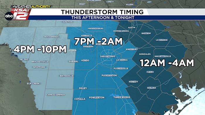 <a href="https://www.ksat.com/weather/2026/05/26/prepare-for-storms-this-evening-and-tonight-strong-storms-heavy-rainfall-possible/" target="_blank">Prepare for storms this evening and tonight; strong storms, heavy rainfall possible</a>