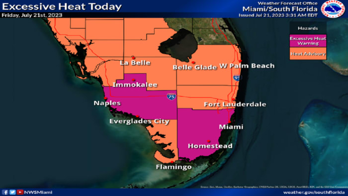 Miami-Dade moves to second excessive heat warning