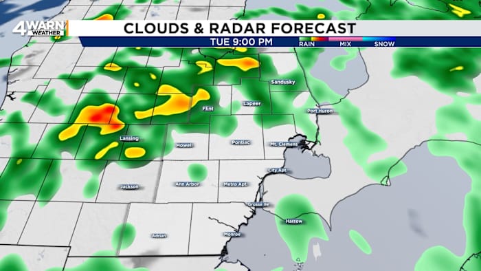 Rain moving into Metro Detroit: Timing, storm potential tonight