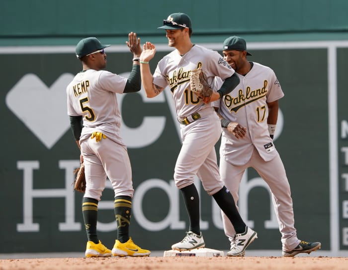 McKinney goes deep, A's avert sweep in 4-1 win over Phillies