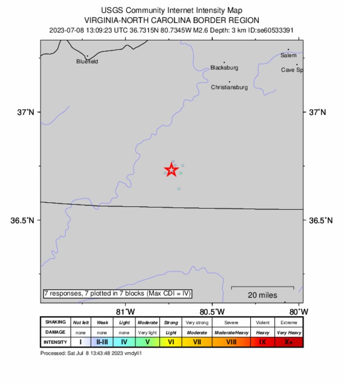 Five earthquakes hit southwest Virginia in the space of a month