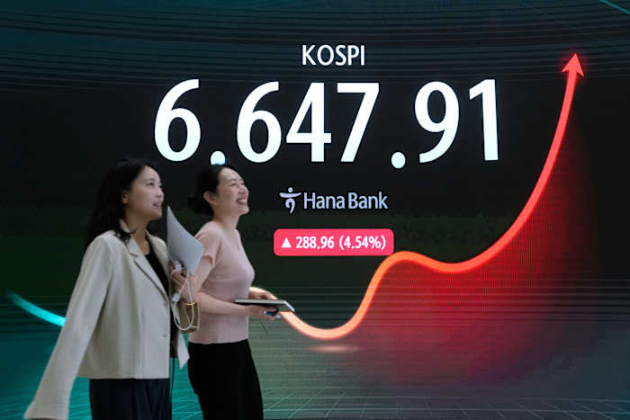 Image linked from the original feed: Oil prices ease and Asian shares gain on hopes for Mideast deal, as companies report strong profits