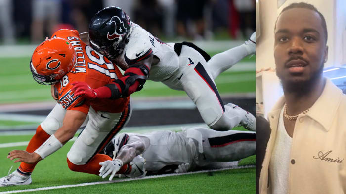 Not my proudest moment,' Texans' Azeez Al-Shaair explains why he punched Bears' Roschon Johnson in sideline dustup