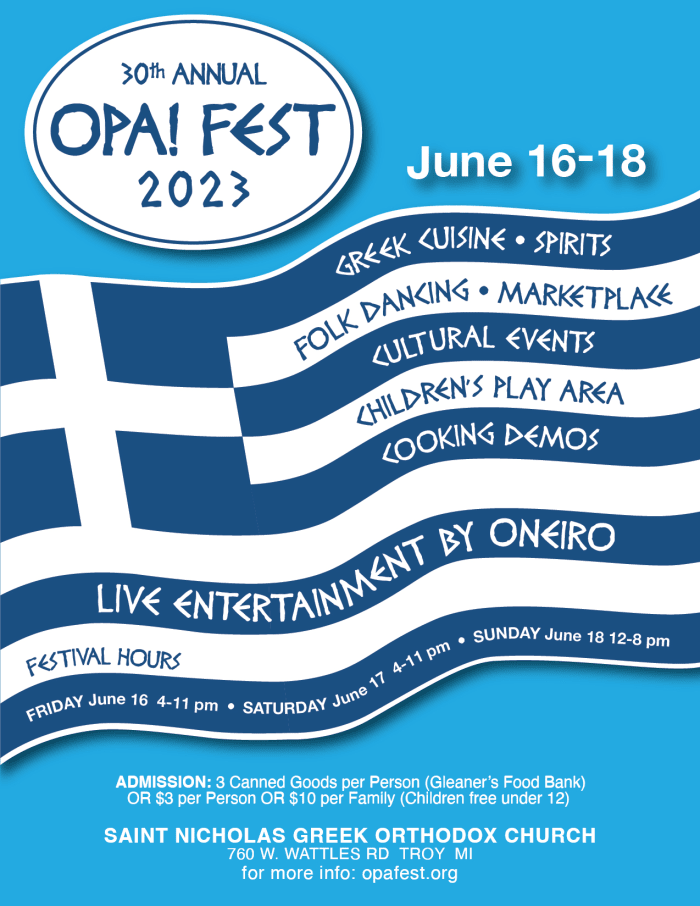 Opa!Fest Greek Festival returns to Troy from June 1618