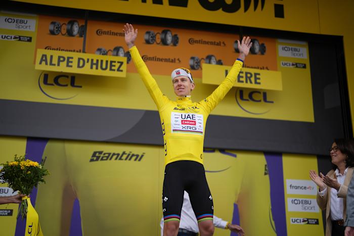 Image linked from the original feed: Pogacar poised to win a record-equaling fifth Tour de France title as race enters final stage