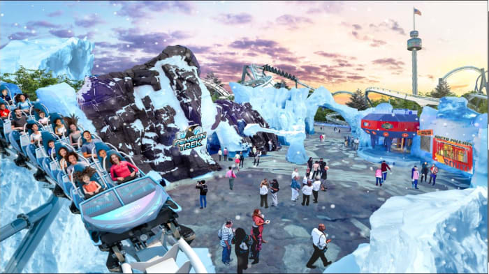 SeaWorld Orlando announces the opening of the snowmobile-style roller coaster Penguin Trek