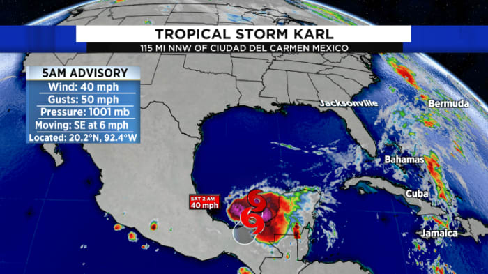 Tropical Storm Karl Develops in the Bay of Campeche - LCRA - Energy, Water,  Community