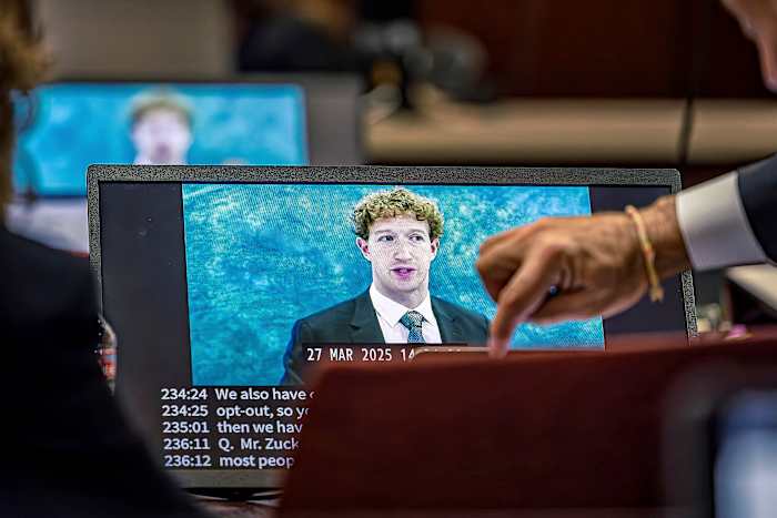 New Mexico jurors watch Zuckerberg deposition in Meta child safety bellwether trial