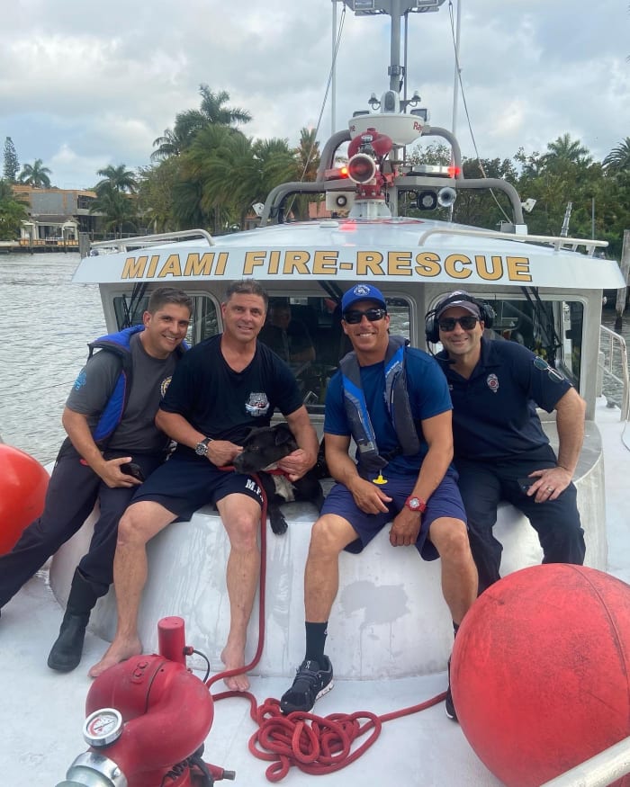 Miami fire rescue saves drowning dog from canal