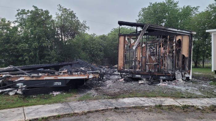 Investigators giving a careful look into cause of fire at West Side mobile home business Investigators giving a careful look into cause of fire at West Side mobile home business