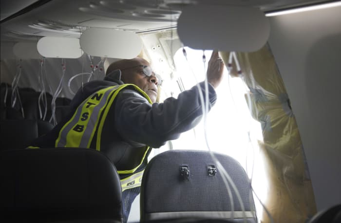 Airlines say they found loose parts in door panels during inspections of Boeing Max 9 jets
