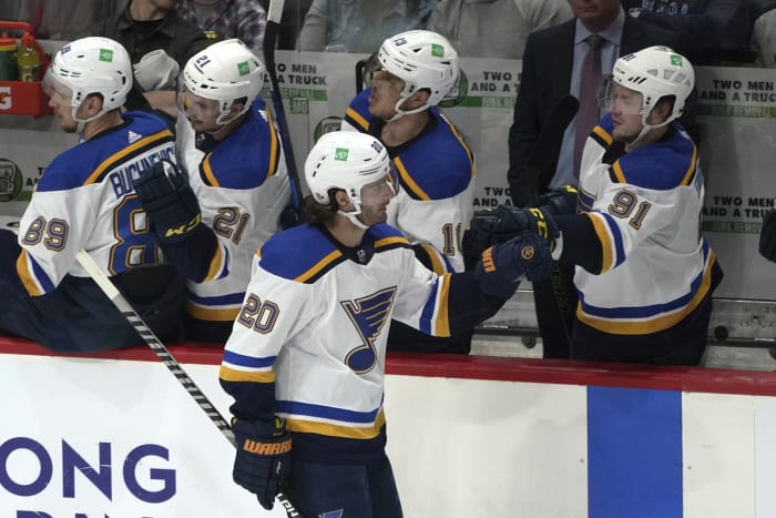 Kyrou keeps Blues warm with 2 goals in 6-4 win vs Wild