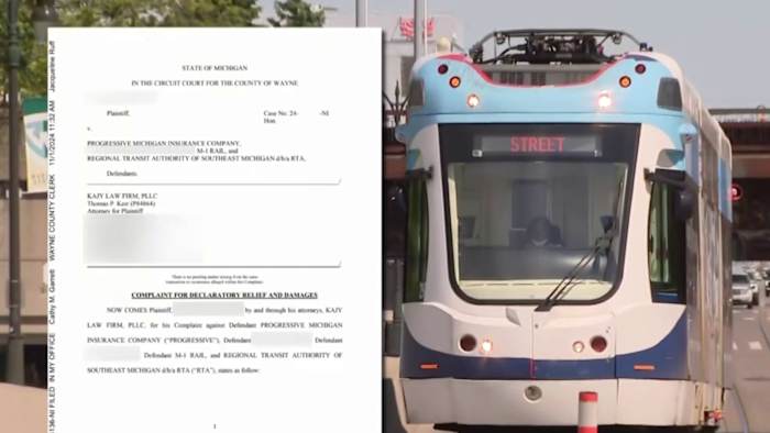 ‘It was devastating’: Detroit man’s Uber hit by 88lb QLINE streetcar, RTA claiming government immunity