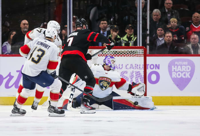 Reinhart and Bobrovsky lead Florida Panthers past Ottawa Senators 5-0