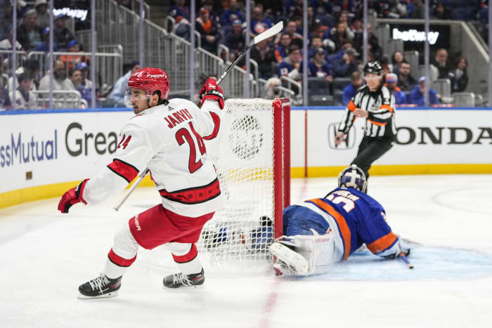 Hurricanes have 5-goal 2nd, rout Devils 6-1 for 3-1 lead