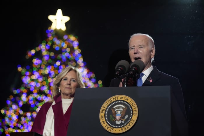 Jill Biden brings a holiday ice rink to the White House for children to  skate and play hockey