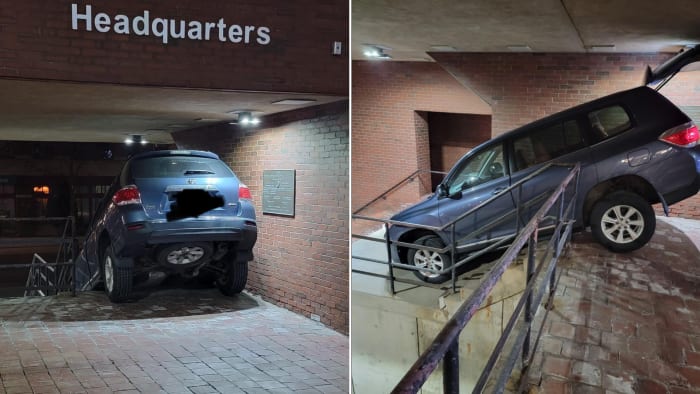 A Portland woman crashed her SUV in a police department’s garage. She blamed her GPS.
