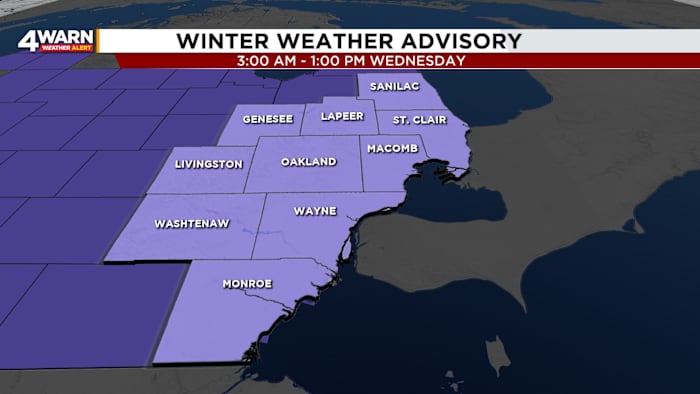 Snow targets Metro Detroit’s Wednesday morning commute: What to expect