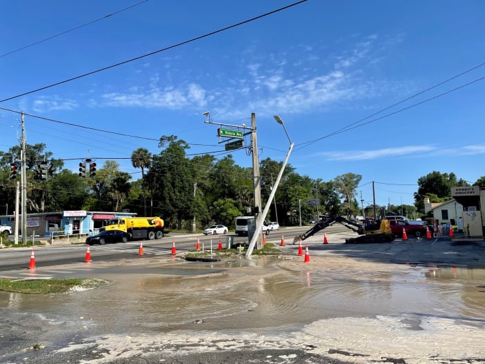 Water main break closes stretch of French Avenue in Orange City