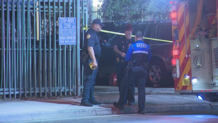 Vehicle catches fire outside mechanic shop in Miami