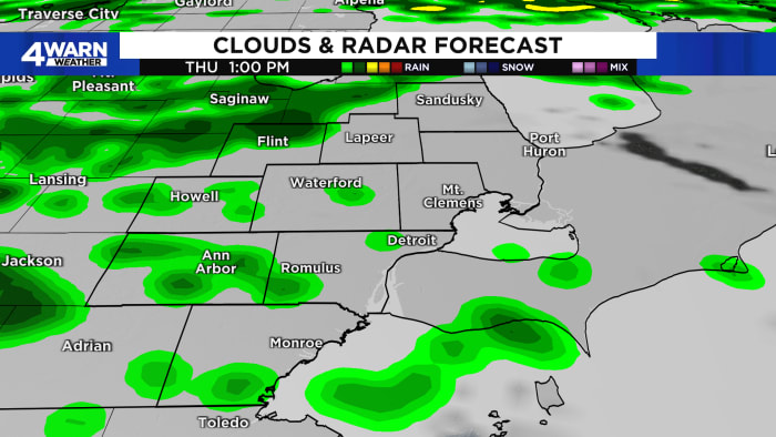 Rain showers continue for Metro Detroit through the end of the week — Here's what to expect