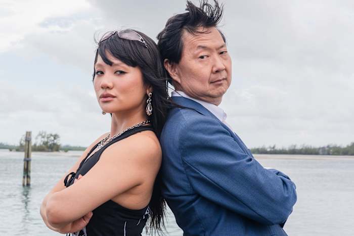 Image linked from the original feed: Rei Ami from 'KPop Demon Hunters' and comedian Ken Jeong take a bite out of 'Shark Week'