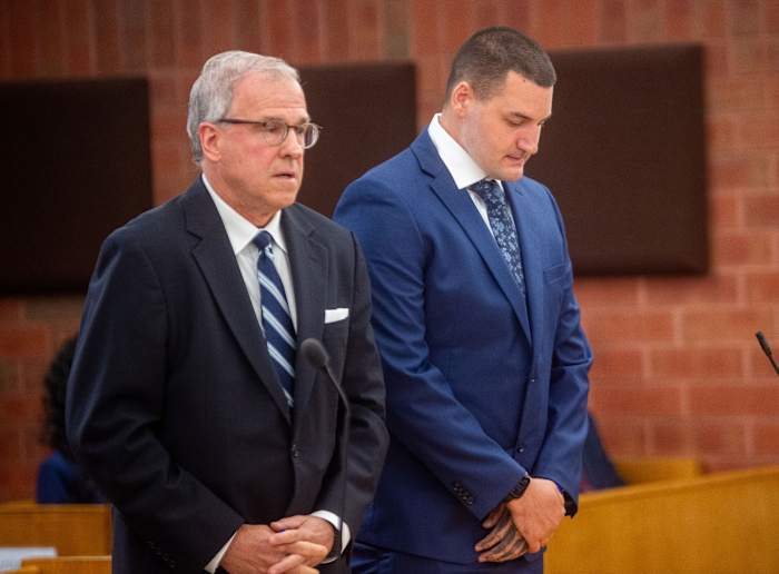 Connecticut police officer hugs supporters, appears in court in fatal shooting of Black man