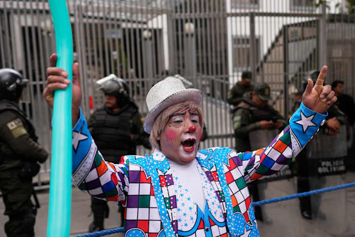 Clowns take to the streets of Bolivia to protest decree that could crush their livelihoods