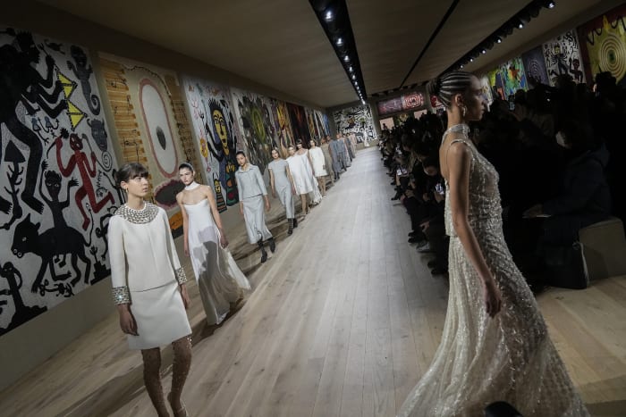 Dior brings ethereal goddesses and silver threads to Paris couture