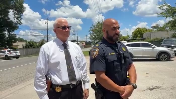Image linked from the original feed: Suspect in custody after 17-year-old girl and her brother killed in shooting outside trailer, HCSO says