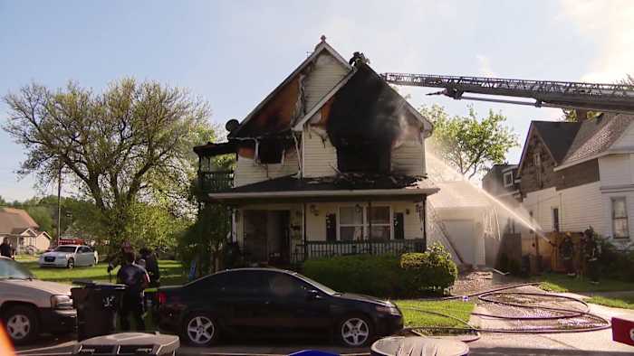 Child injured after jumping out of window in house fire in Detroit
