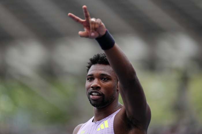 Image linked from the original feed: Sha’Carri Richardson and Noah Lyles cruise through 1st round of 100 meters at US track championships