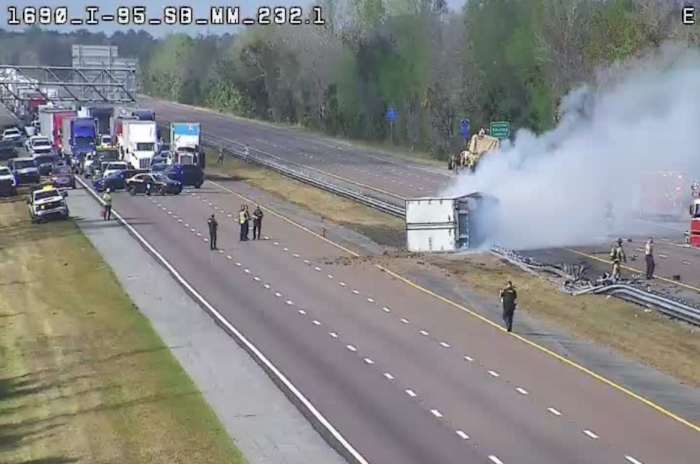 TRAFFIC ALERT: Fatal fiery crash in Brevard County shuts down I-95