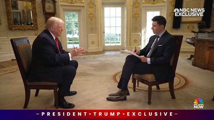 President Donald Trump one-on-one interview with ‘NBC Nightly News’ anchor Tom Llamas