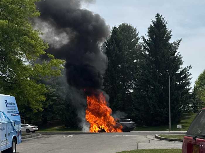 SUV catches fire in Blacksburg near University City Blvd.