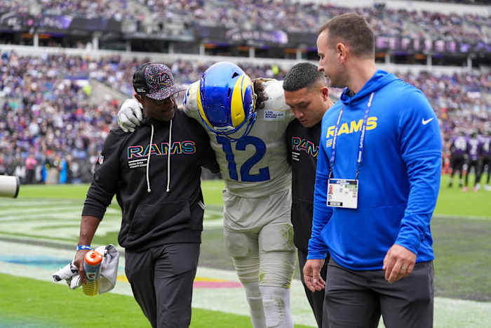 Rams rule leading receiver Puka Nacua out with ankle injury for London ...