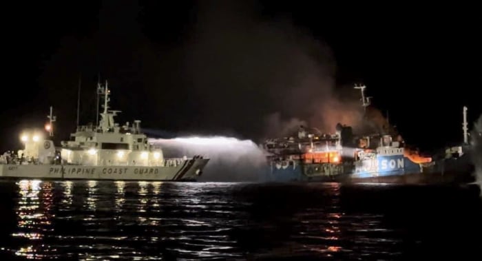 Philippine ferry fire leaves 12 dead, at least 7 missing